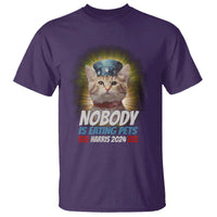 Harris 2024 T Shirt Nobody Is Eating Pets American Flag Cat Hat - Wonder Print Shop