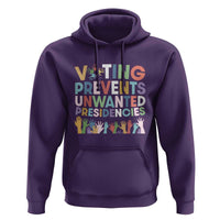 Voting Prevents Unwanted Presidencies Hoodie US Presidential Election Political 2024 Hand - Wonder Print Shop