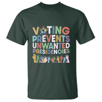 Voting Prevents Unwanted Presidencies T Shirt US Presidential Election Political 2024 Hand - Wonder Print Shop