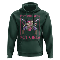 Harris Walz Feminist Hoodie Control Guns Not Girls Women's Rights Roses Uterus - Wonder Print Shop