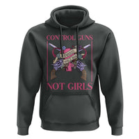 Harris Walz Feminist Hoodie Control Guns Not Girls Women's Rights Roses Uterus - Wonder Print Shop