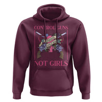 Harris Walz Feminist Hoodie Control Guns Not Girls Women's Rights Roses Uterus - Wonder Print Shop