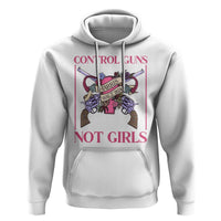 Harris Walz Feminist Hoodie Control Guns Not Girls Women's Rights Roses Uterus - Wonder Print Shop