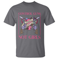 Harris Walz Feminist T Shirt Control Guns Not Girls Women's Rights Roses Uterus - Wonder Print Shop