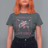 Harris Walz Feminist T Shirt For Women Control Guns Not Girls Women's Rights Roses Uterus - Wonder Print Shop