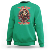 Halloween Christmas Sweatshirt Tis The Season To Be Creepy Ghost Horror Xmas - Wonder Print Shop