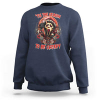 Halloween Christmas Sweatshirt Tis The Season To Be Creepy Ghost Horror Xmas - Wonder Print Shop