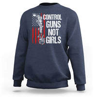 Harris Walz Feminist Sweatshirt Control Guns Not Girls Women's Rights Roses American Flag - Wonder Print Shop
