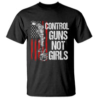 Harris Walz Feminist T Shirt Control Guns Not Girls Women's Rights Roses American Flag - Wonder Print Shop