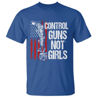 Harris Walz Feminist T Shirt Control Guns Not Girls Women's Rights Roses American Flag - Wonder Print Shop