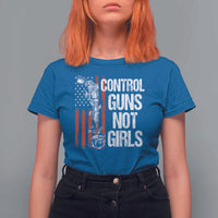Harris Walz Feminist T Shirt For Women Control Guns Not Girls Women's Rights Roses American Flag - Wonder Print Shop