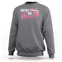 Harris Walz Feminist Sweatshirt Control Guns Not Girls Women's Rights Flower - Wonder Print Shop