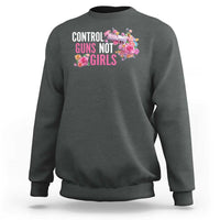 Harris Walz Feminist Sweatshirt Control Guns Not Girls Women's Rights Flower - Wonder Print Shop
