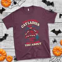 Harris Walz Halloween T Shirt The Spooky Cat Ladies They Warned You About Devil Cats - Wonder Print Shop