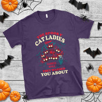 Harris Walz Halloween T Shirt The Spooky Cat Ladies They Warned You About Devil Cats - Wonder Print Shop