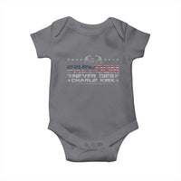 Freedom Never Dies Charlie Kirk Baby Onesie Vintage American Flag - Wonder Print Shop
