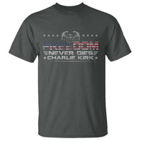 Freedom Never Dies Charlie Kirk T Shirt Vintage American Flag - Wonder Print Shop