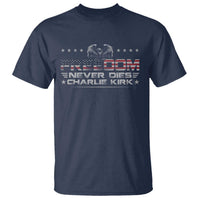 Freedom Never Dies Charlie Kirk T Shirt Vintage American Flag - Wonder Print Shop