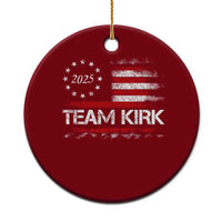 Team Kirk 2025 Ceramic Ornament Charlie Kirk Freedom Vintage American Flag - Wonder Print Shop
