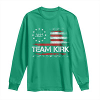 Team Kirk 2025 Long Sleeve Shirt Freedom Vintage American Flag - Wonder Print Shop