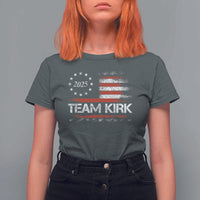 Team Kirk 2025 T Shirt For Women Charlie Kirk Freedom Vintage American Flag - Wonder Print Shop