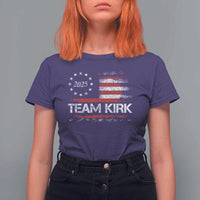 Team Kirk 2025 T Shirt For Women Charlie Kirk Freedom Vintage American Flag - Wonder Print Shop