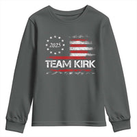 Team Kirk 2025 Youth Sweatshirt Freedom Vintage American Flag - Wonder Print Shop