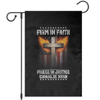 Firm In Faith Fierce In Justice Charlie Kirk Garden Flag Christian Cross American Flag - Wonder Print Shop