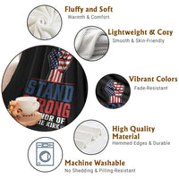 Stand Strong In Honor Of Charlie Kirk Throw Blanket Handfist American Flag - Wonder Print Shop