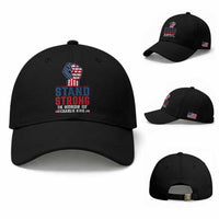 Stand Strong In Honor Of Charlie Kirk Baseball Cap Handfist American Flag