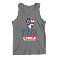 Stand Strong In Honor Of Charlie Kirk Tank Top Handfist American Flag - Wonder Print Shop