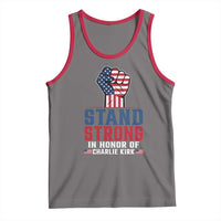 Stand Strong In Honor Of Charlie Kirk Tank Top Handfist American Flag - Wonder Print Shop
