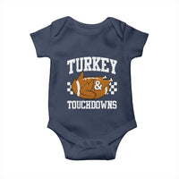 Funny Turkey And Touchdowns Baby Onesie Thanksgiving American Football - Wonder Print Shop