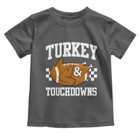 Funny Turkey And Touchdowns Toddler T Shirt Thanksgiving American Football - Wonder Print Shop