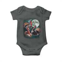 Funny Three Turkey Moon Baby Onesie Weird Cursed Thanksgiving Meme - Wonder Print Shop