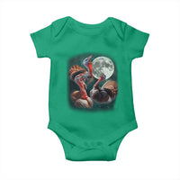 Funny Three Turkey Moon Baby Onesie Weird Cursed Thanksgiving Meme - Wonder Print Shop