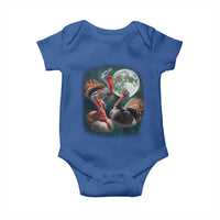 Funny Three Turkey Moon Baby Onesie Weird Cursed Thanksgiving Meme - Wonder Print Shop