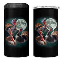 Funny Three Turkey Moon 4 in 1 Can Cooler Tumbler Weird Cursed Thanksgiving Meme - Wonder Print Shop
