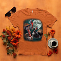 Funny Three Turkey Moon T Shirt Weird Cursed Thanksgiving Meme - Wonder Print Shop