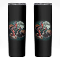 Funny Three Turkey Moon Skinny Tumbler Weird Cursed Thanksgiving Meme - Wonder Print Shop