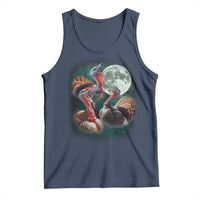 Funny Three Turkey Moon Tank Top Weird Cursed Thanksgiving Meme - Wonder Print Shop