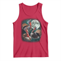 Funny Three Turkey Moon Tank Top Weird Cursed Thanksgiving Meme - Wonder Print Shop