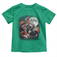 Funny Three Turkey Moon Toddler T Shirt Weird Cursed Thanksgiving Meme - Wonder Print Shop