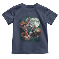 Funny Three Turkey Moon Toddler T Shirt Weird Cursed Thanksgiving Meme - Wonder Print Shop