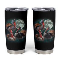 Funny Three Turkey Moon Tumbler Cup Weird Cursed Thanksgiving Meme - Wonder Print Shop