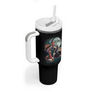 Funny Three Turkey Moon Tumbler With Handle Weird Cursed Thanksgiving Meme - Wonder Print Shop
