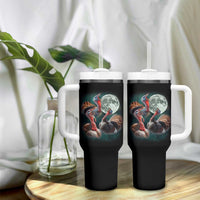 Funny Three Turkey Moon Tumbler With Handle Weird Cursed Thanksgiving Meme - Wonder Print Shop