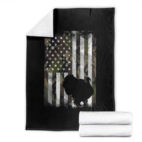 Turkey Hunting Camo US American Flag Thanksgiving Throw Blanket - Wonder Print Shop