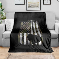 Turkey Hunting Camo US American Flag Thanksgiving Throw Blanket - Wonder Print Shop