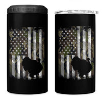 Turkey Hunting Camo US American Flag Thanksgiving 4 in 1 Can Cooler Tumbler - Wonder Print Shop